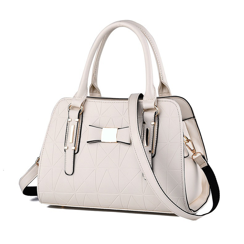 Free Shipping 2025 New Designer Bag High End Large Capacity Embossed Solid Color Bow Women's Handbag Fashion High Quality Shopping Bag