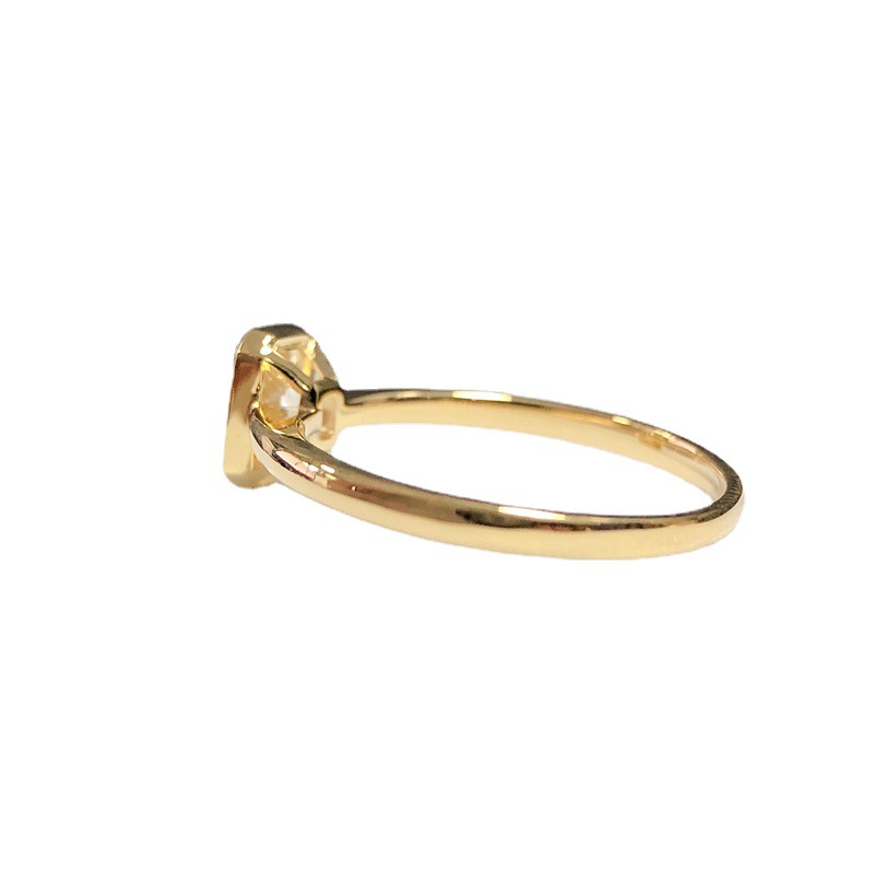 S925 Sterling Silver 1ct Square Diamond Ring with Yellow Cubic Zirconia