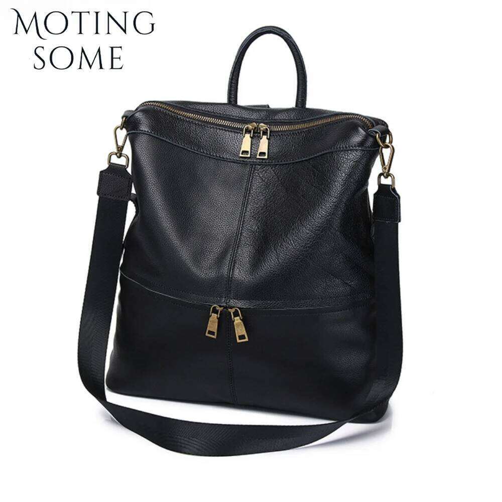 Motingsome Frist Layer Genuine Leather Backpack Spring Women's Outdoor Back Pack School Book Bag Knapsack 2025 New
