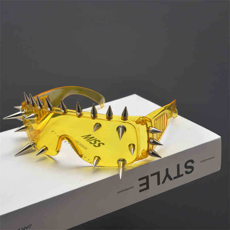 2025 Premium Luxury Cyberpunk Gothic Demonic Horns Brass Rivets Handcrafted Party Sunglasses - Oversized Whimsical Statement Eyewear with UV400 Protec