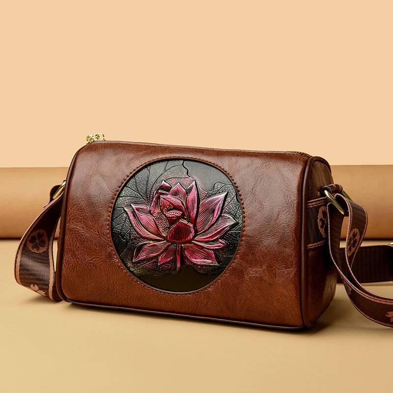 DHGM Casual Handbag Soft Leather Shoulder Crossbody Bags for Women New Fashion Print Ladies Messenger Tote Bag Sac A Main