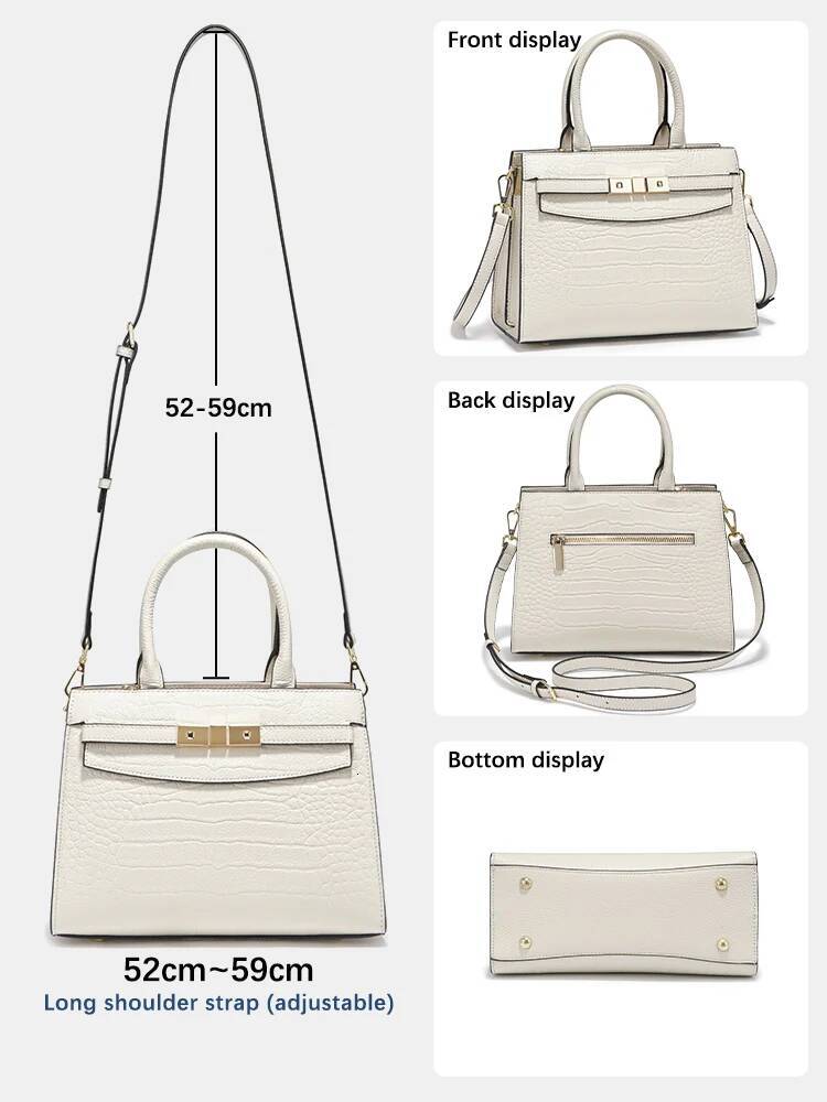 DHGM Zency Ladies Cow Skin Fashion Handbags Genuine Leather Top-handle For Work Designer Texture Crossbody Mom Bag Top