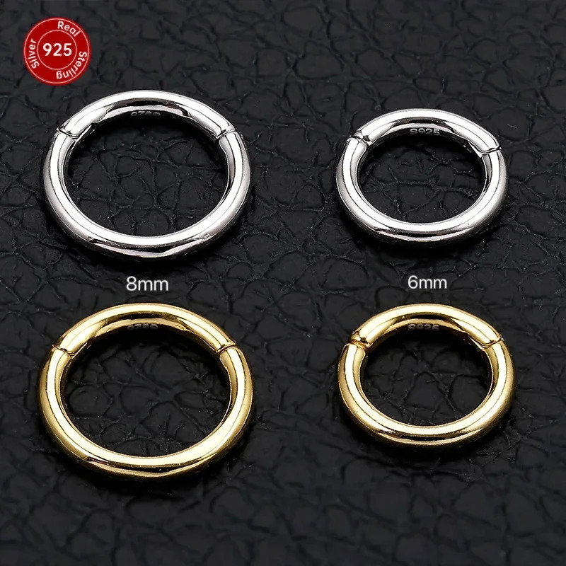 1PC 925 Sterling Silver Classic Trendy Nose Ring For Women Sexy Ear Cartilage Pircing Jewelry 250613