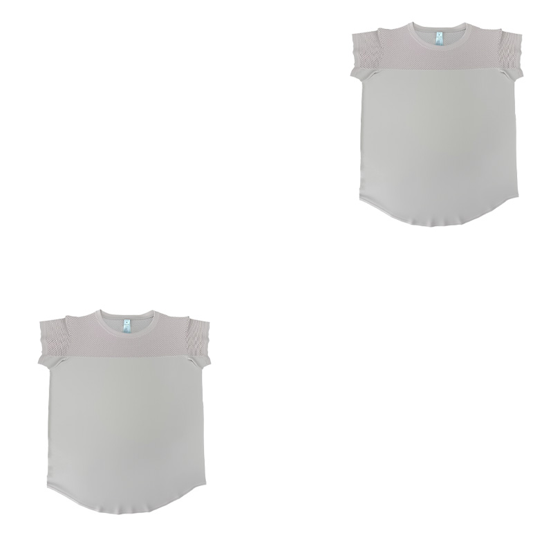 gentle light pink tone womens mesh short sleeved sports top eyecatching for casual sports and home use