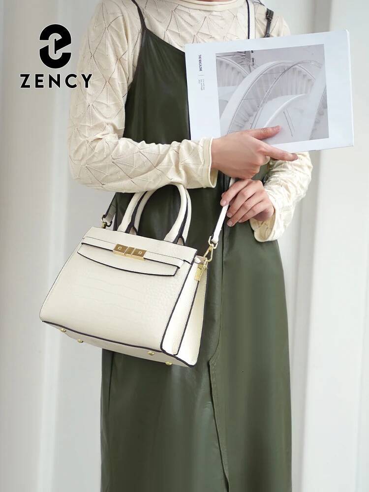 DHGM Zency Ladies Cow Skin Fashion Handbags Genuine Leather Top-handle For Work Designer Texture Crossbody Mom Bag Top