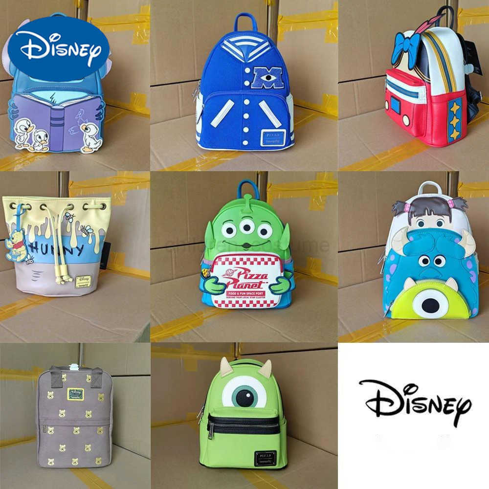 Disney Loungefly Stitch Mickey Minnie Sullivan Cartoon Summer Travel Backpack Double Shoulder Backpack Girlfriend Gift W250620