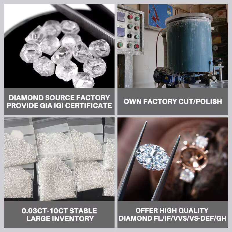 Wholesale Igi Gia Certified Cvd Hpht Loose Lab Grown Diamond VVS VS Lab Created Diamonds for Jewelry Pendant Ring 2 3 Carat