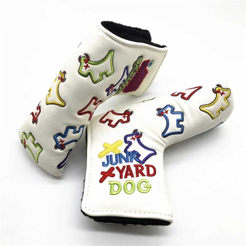 Golf Blade Putter Cover Elegant Embroidery Premium Leather Golf Blade Putter Headcover Putter Head Covers XJ250620