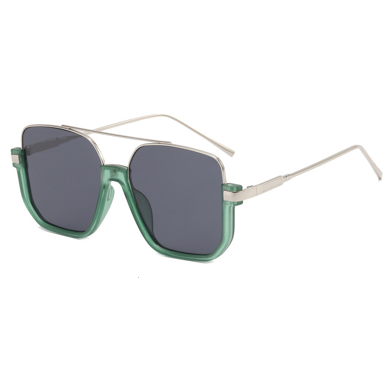 Large Frame Square Brown Sunglasses Flattering for Round Faces Thin Frame Influencer Street Style Versatile UV Protection Luxury Eyewear for Women