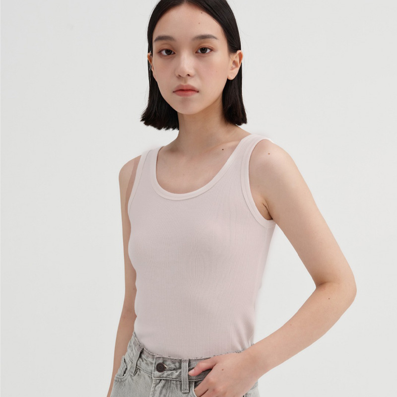 womens soft pastel pink rib knit vest chic casual layering piece