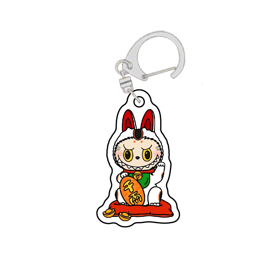 Cute Free Delivery Designer Keychain Labubu Little Sheep Keychain Acrylic Pendant Backpack Decoration HD Transparent Keychain Customization