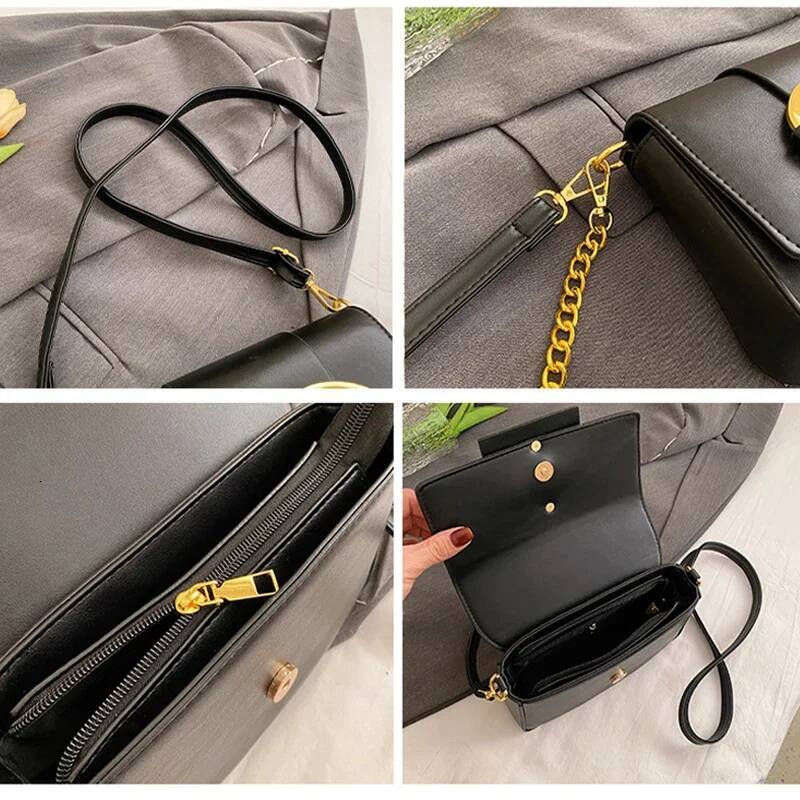 DHGM DHGM Metal Buckle Flap Crossbody Chain Shoulder Bag,Women Square Underarm Messenger Bag,Ladies Casual Versatile Commute Handbag 2024