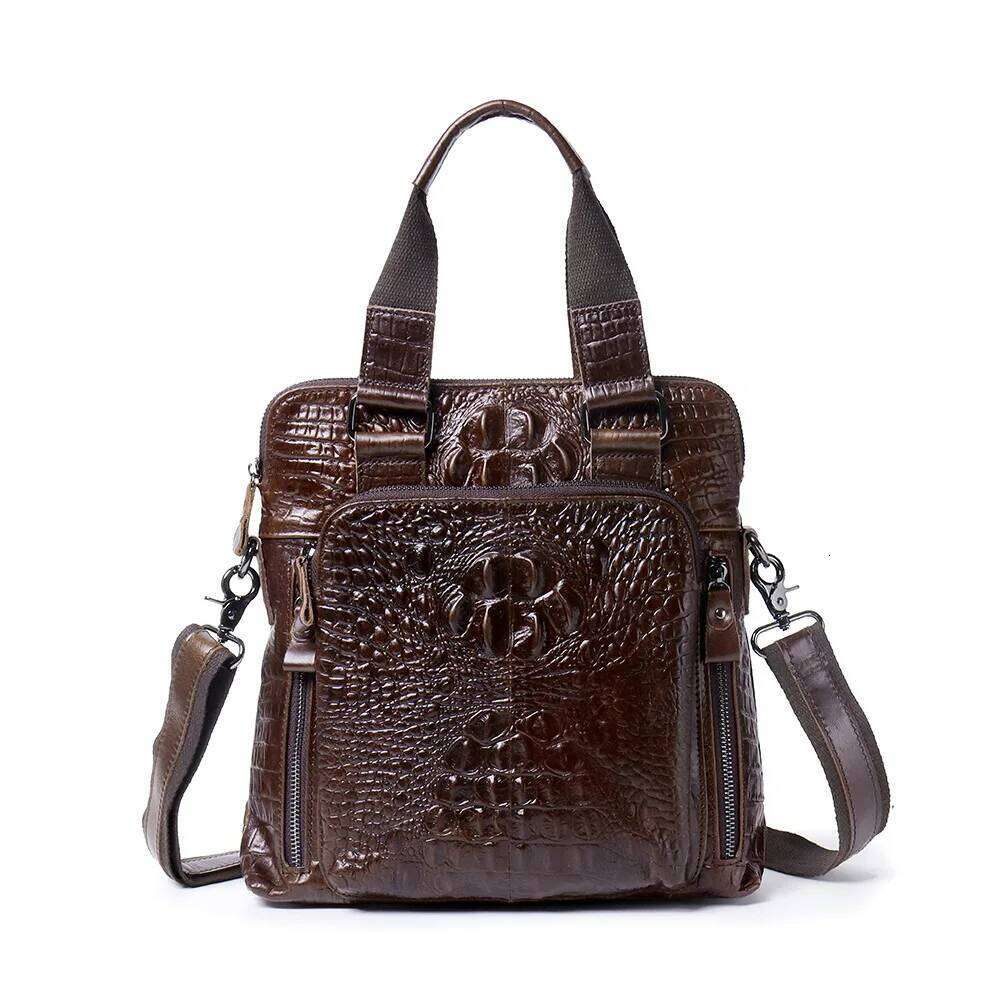 2024 New Genuine Men Handbag Crossbody Bag Casual Alligator Cow Leather Men's Messenger Vintage Shoulder Handbags Bags