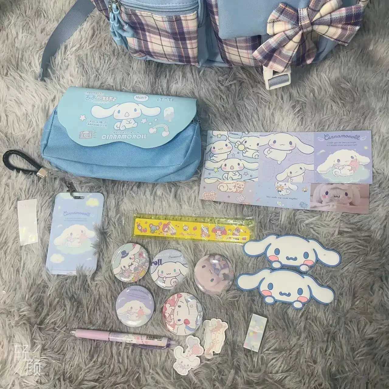 Sanrio Cinnamoroll Schoolbag Cartoon Kuromi Bag Burden Reduction Lightweight High Capacity Children Backpack School Supplies w250714