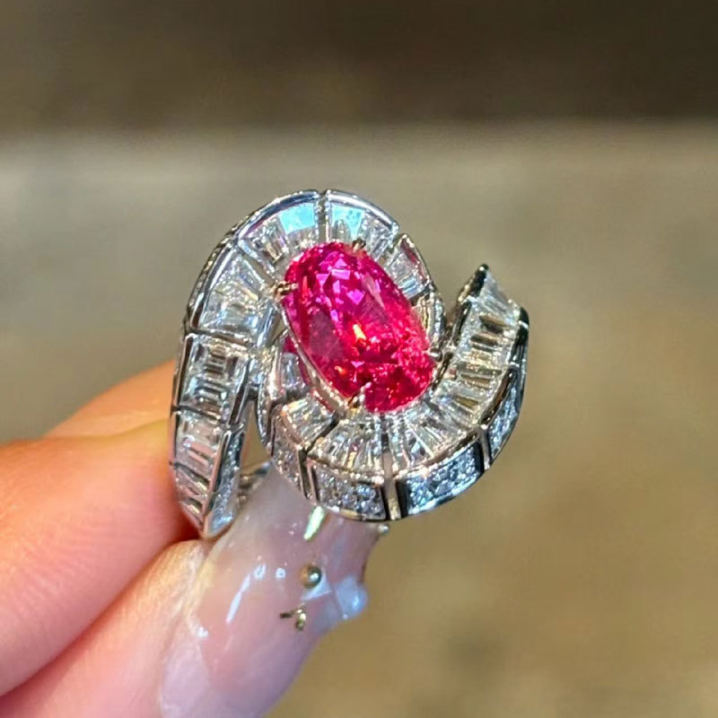 Choucong Bright Ins Top Sell 925 Sterling Silver Luxury Jewelry Oval Cut Red Ruby Princess WhiteZiron CZ Diamond Eternity Party Women Wedding Band Ope