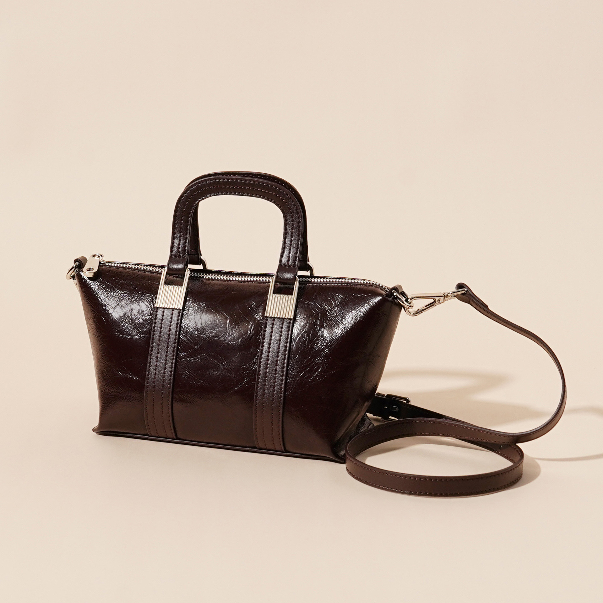 Free Shipping Genuine Leather Vintage Luxury Handbag Pillow Bag For Women Designer Bags New Fashion Patchwork Shoulder Bag Versatile Crossbody Trendy 