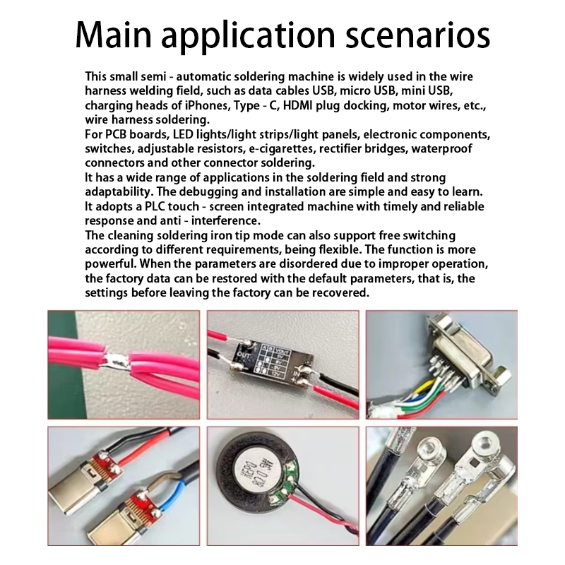 Cable Soldering hine; semi-automatic iron head USB circuit board LED light welding foot pedal type soldering wire hine