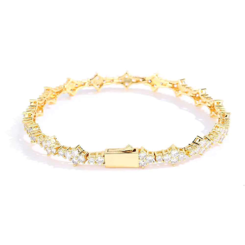 Hip Hop Style Tennis Chain Bracelet S925 Silver Moissanite Tennis Chain 6.5mm Airplane Design Link Chain Bracelet