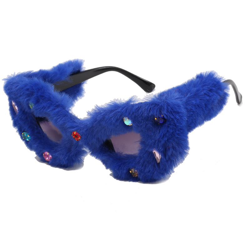 Cats eye patch hair diamond sunglasses 2025 new With diamond Sunglasses decorative sunglasses Beyonce's identical sunglasses