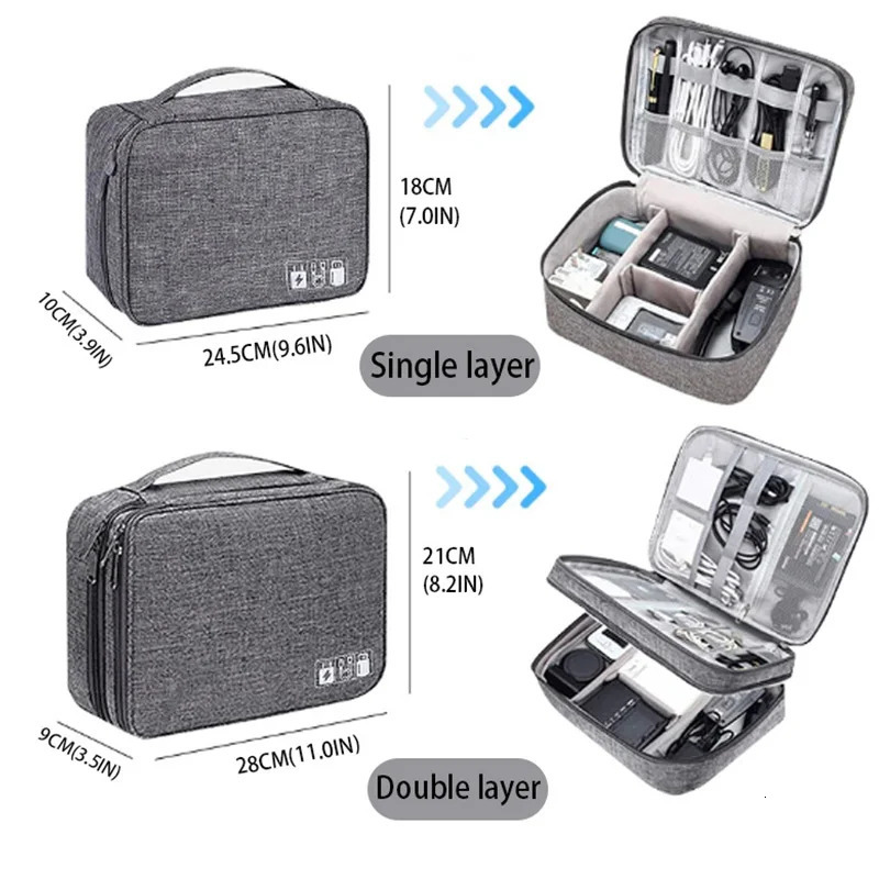 Travel Cable storage bag Portable waterproof Digital electronic USB data cable charger plug storagebag 250612