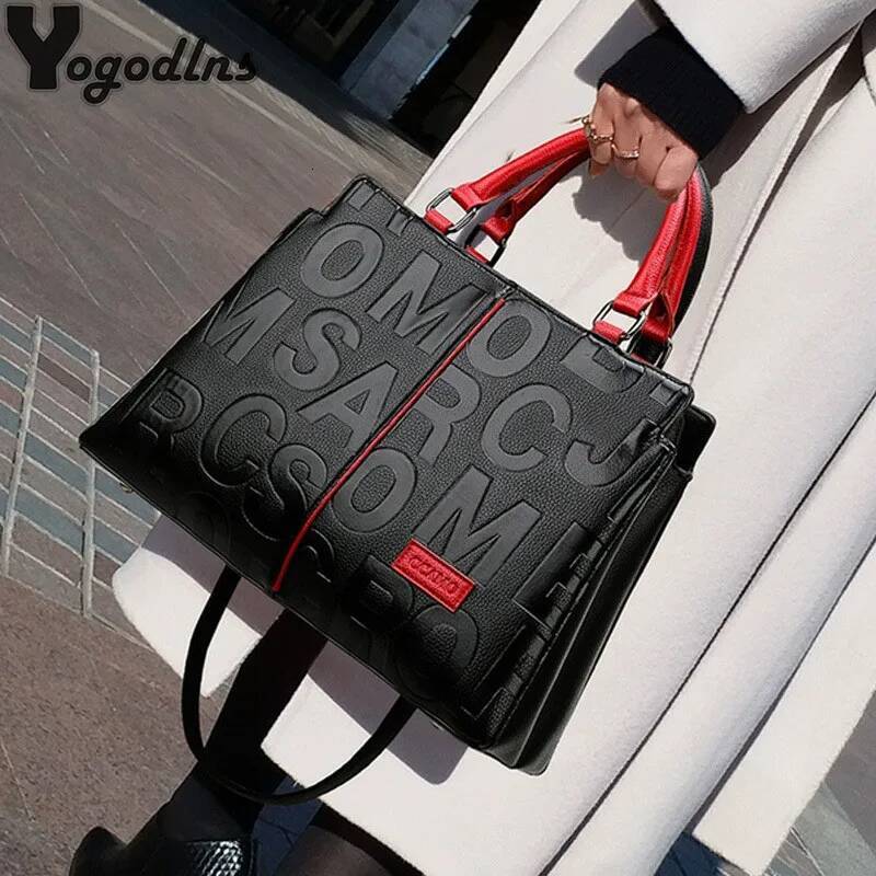 DHGM PU Leather Casual Crossbody Bags for Women Ladies Designer Tote Handbag Female Large Capacity Travel Shoulder Bag Sac