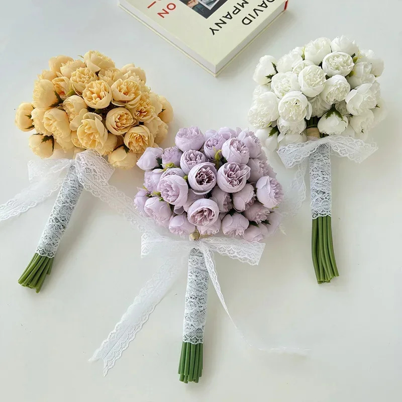 27 Heads Artificial Silk Peony Bouquet Home Decoration Table Flower Pography Props Flower Wedding Bride Flower 250616