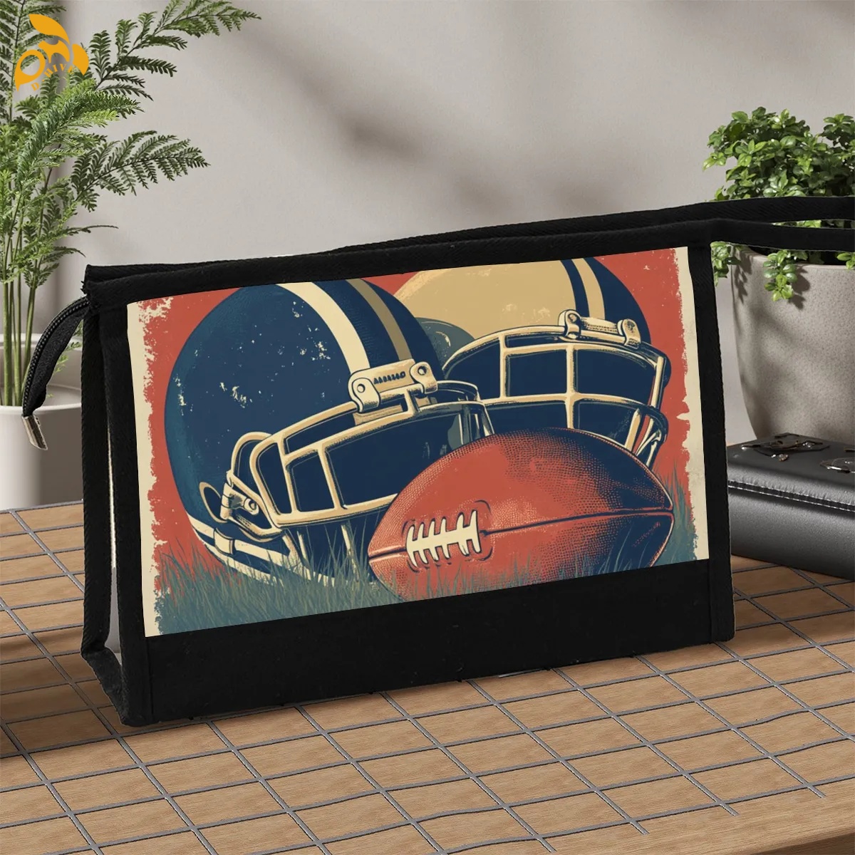 free shipping of customized American canvas cosmetic bag with exquisite patterns from US