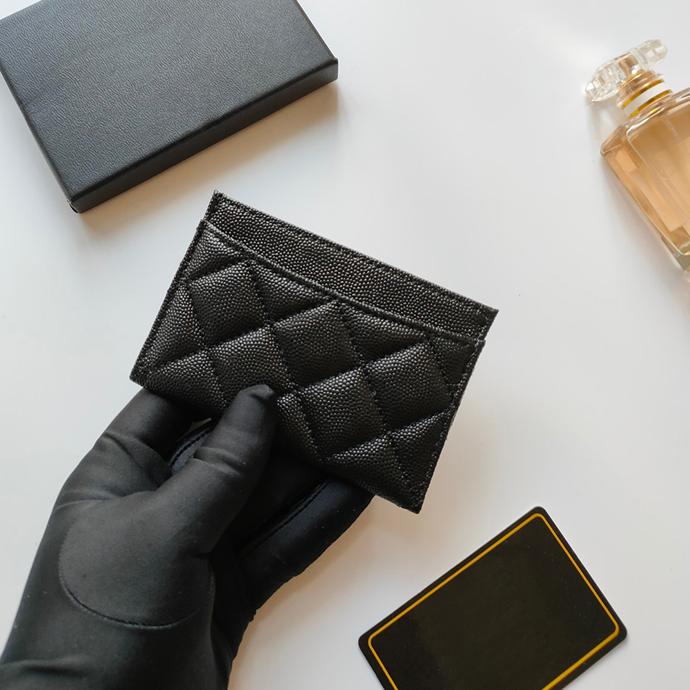 Credit Card Holder Women's Wallet Genuine Leather Caviar Gold Hardware Pocket Coin Purse Fashion Designer High Quality Bank Card ID Case with Box