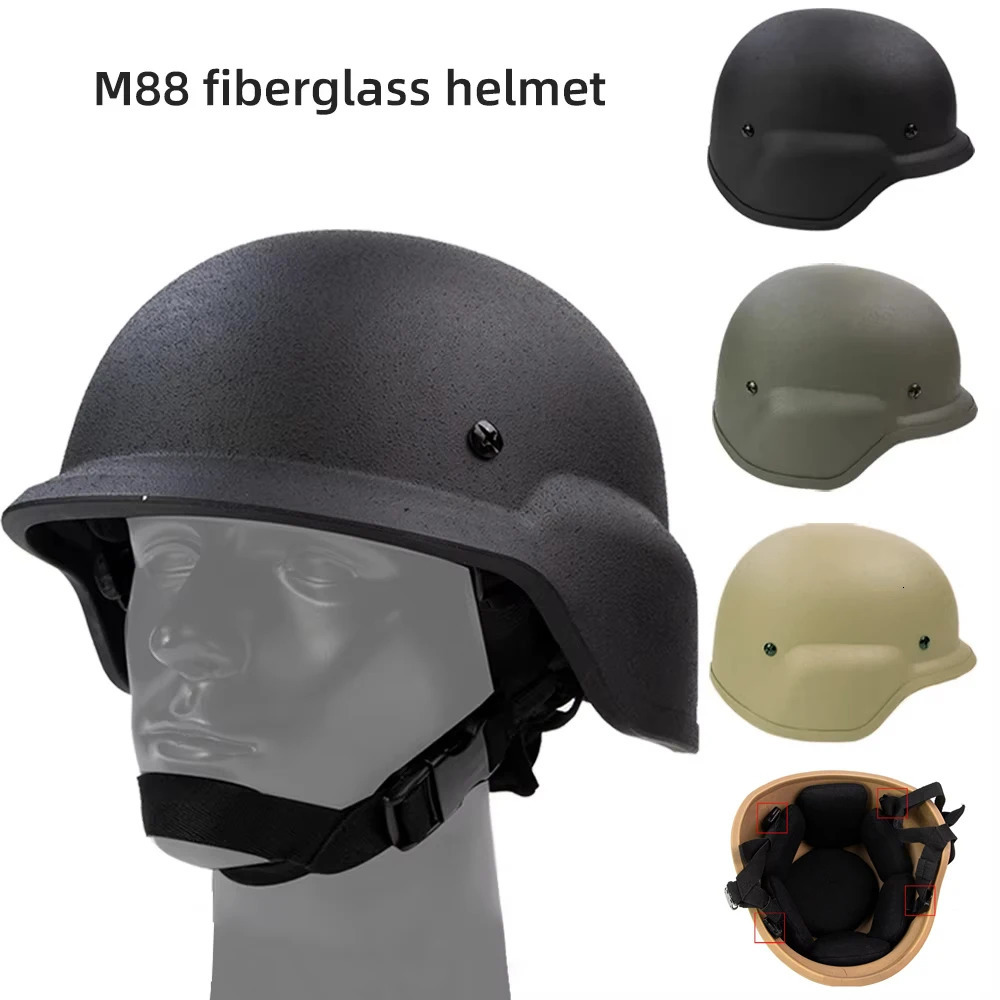 BOOIU M88 Tactical Helmet Fiberglass Material Outdoor Sport Training CS Hunting Protective Military Equipment 250611