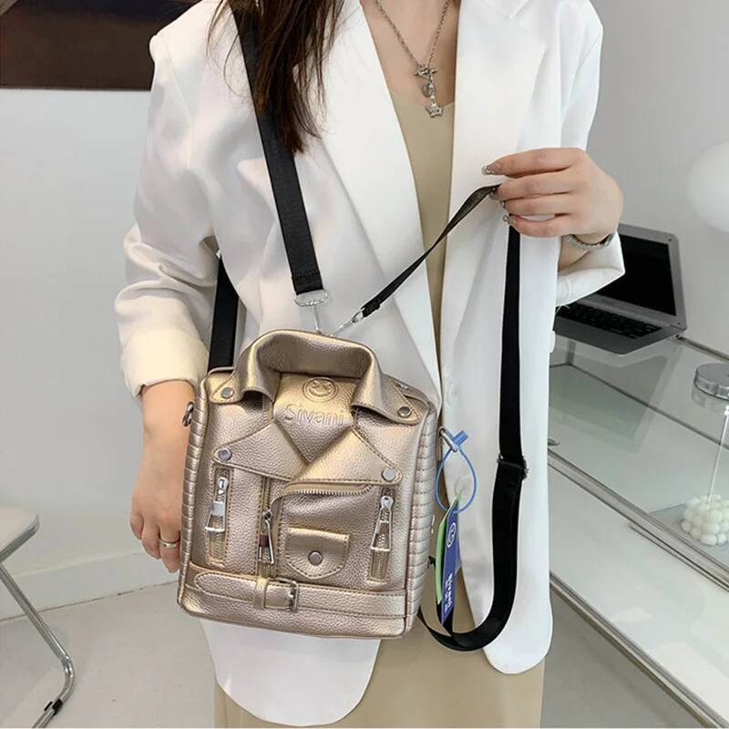 DHSM Hip hop Jacket Design Shoulder Clothes Shape Women Handbag Fashion Brand Lady Crossbody Bag Designer Travel Backpack