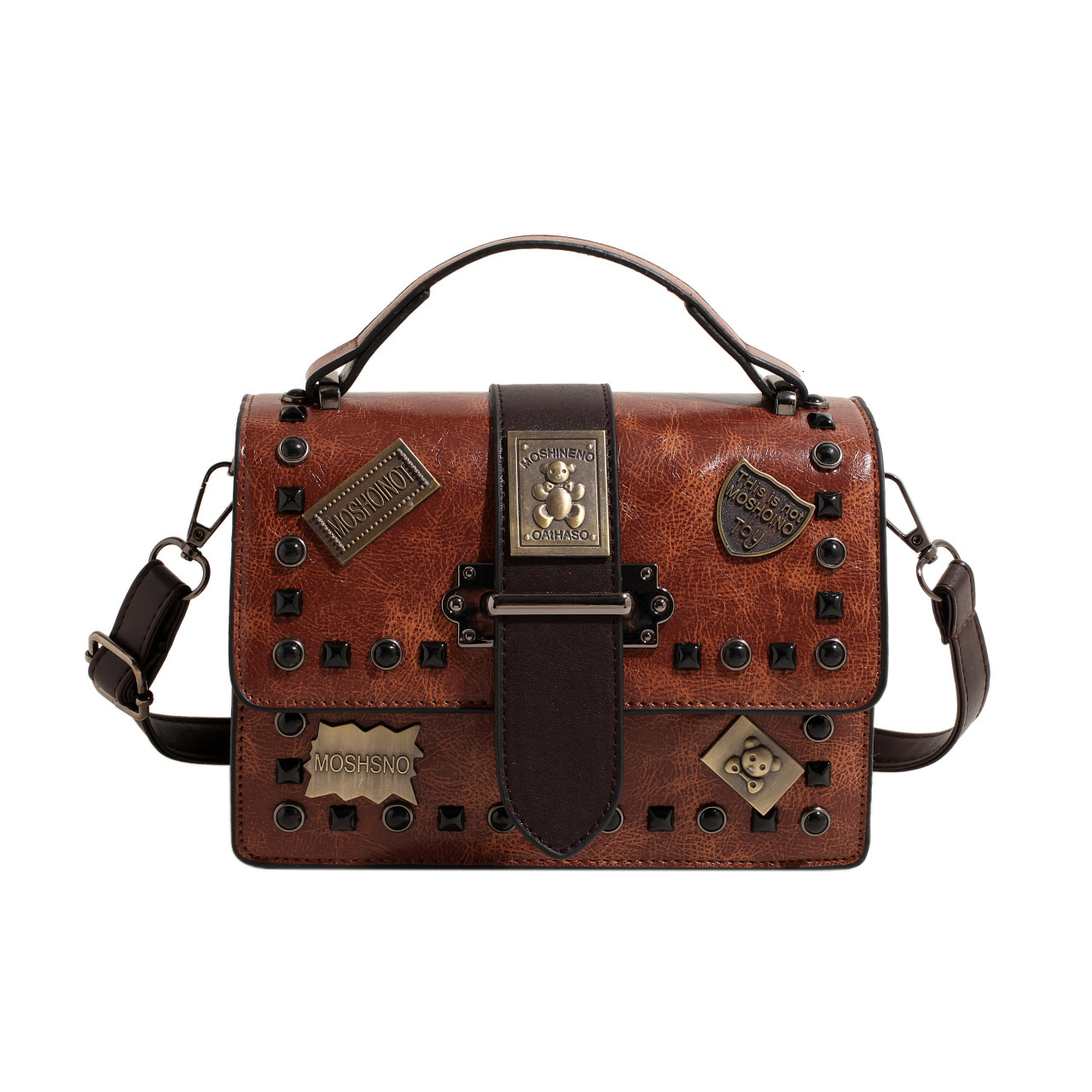 Free Shipping 2025 New Designer Bag High-end Retro Multifunctional Punk Style Women's Single Shoulder Handbag Fashionable High-quality Shopping B