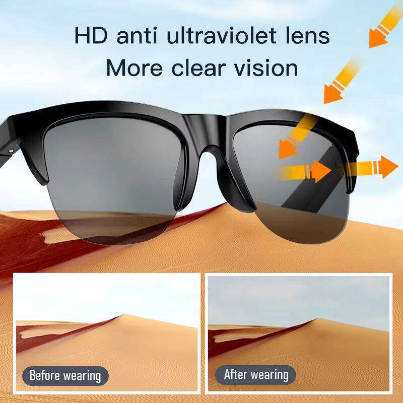 DHGadges New Design F06 Bt V5.3 UV Proof HD Sun Glasses Earphones Tws Wireless Sport Music Outdoor Riding Smart Sunglasses Headsets