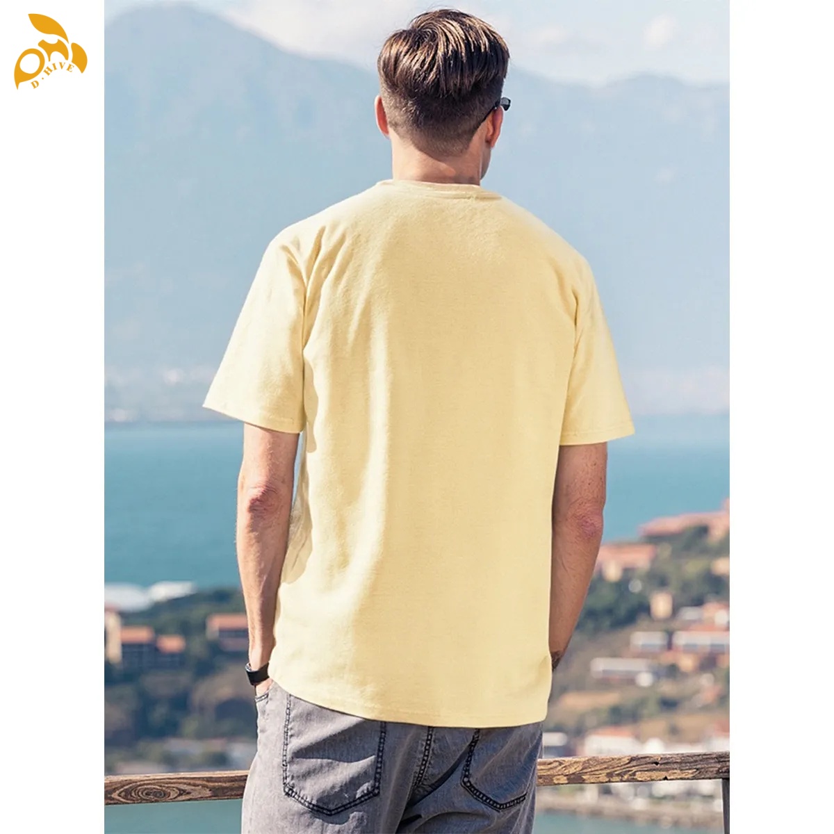 free shipping of customized American men's T-shirt 180GSM with exquisite patterns from US
