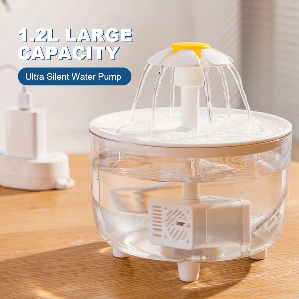 Pet Water Fountain Automatic Cat Drink Bowl Filter 1200ml USB Electric Mute Pet Drinking Dispenser Drinker For Cats Water Filter 250614