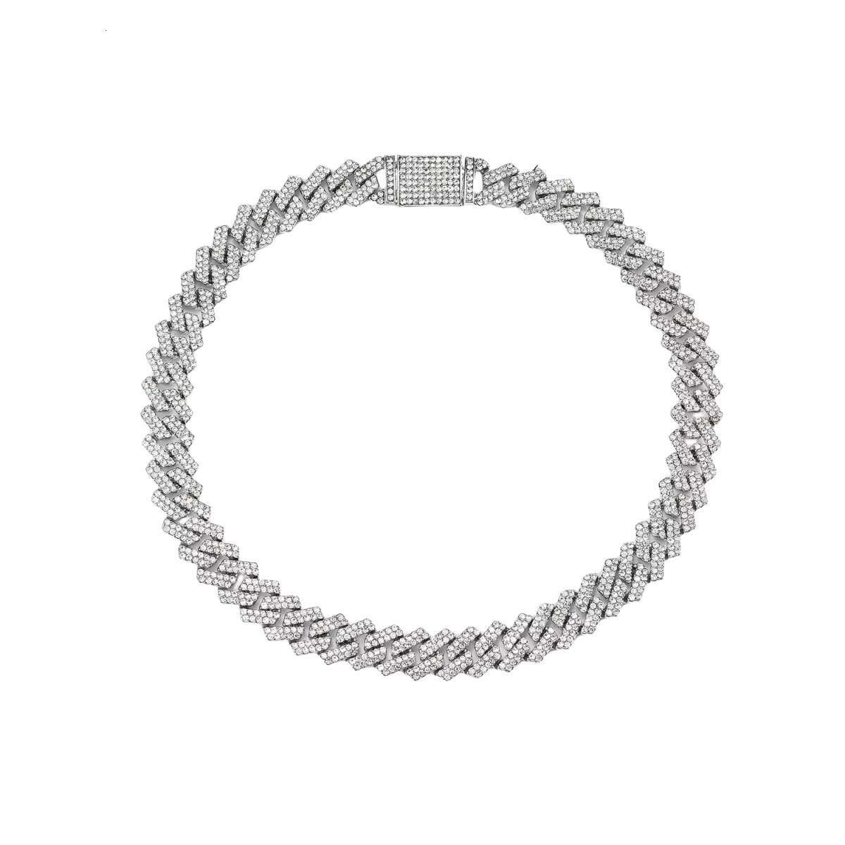 European American Classic Hip Hop 14mm Box Buckle Cuban Bracelet Full Diamond Encryption Jewelry Fashion Chain Link Bracelets