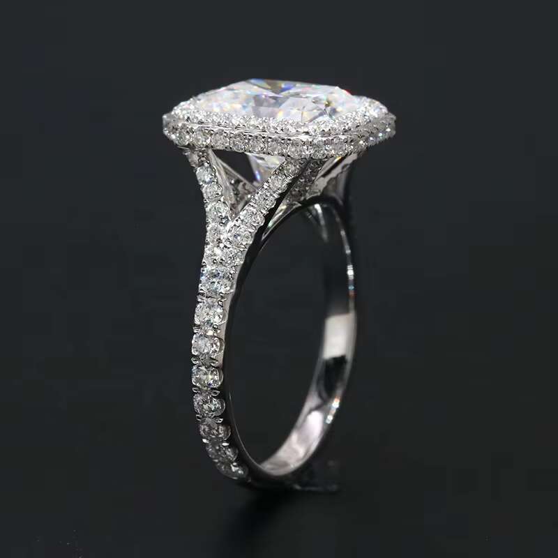 Luxury Mosanite Jewelry Women Wedding Ring 14K Solid Gold Jewelry 3 Carats Radiant Cut Moissanite Diamond Ring for Engagement