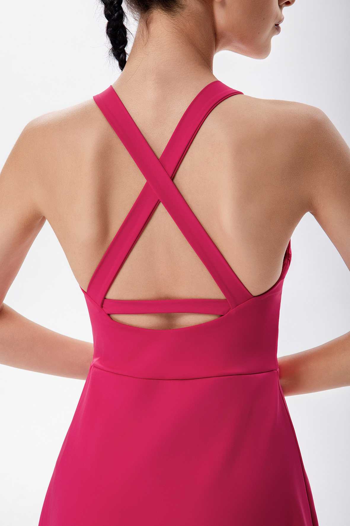 A2242 Women Yoga Tennis Dress With Detachable Chest Pads Anti-slip One-piece Golf Dresses Outdoor Wear