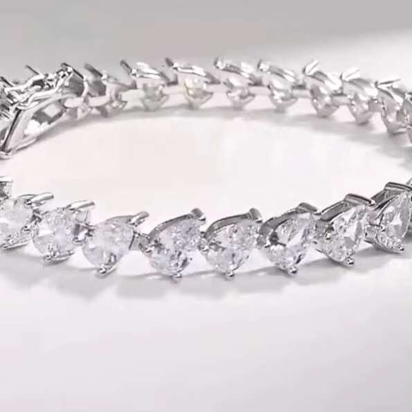 Vintage Style Pera Cut Eternity Tennis Moissanite Diamond Bracelet Beautiful Design for Weddings
