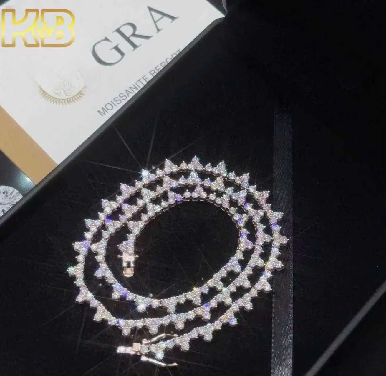 Hip Hop Moissanite VVS Chain Silver Tennis Necklace Clarity Jewelry Gift for Men Women Luxury Tennis Chain Necklace