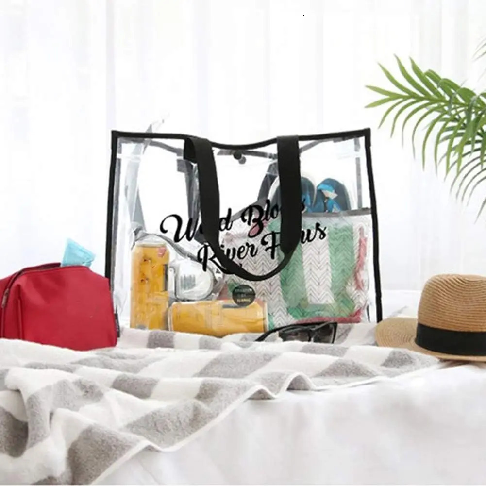 Transparent PVC Bag Travel Handle Swimming for Water Training Outdoor Makeup Storage Beach Organizer 250612