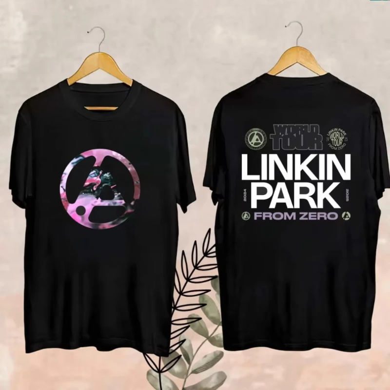 2025 Fashion Official Men's Linkin-Park From Zero World Tour T-Shirt Women Harajuku O-Neck Short Sleeve Pop Music Shirt Fan Gift
