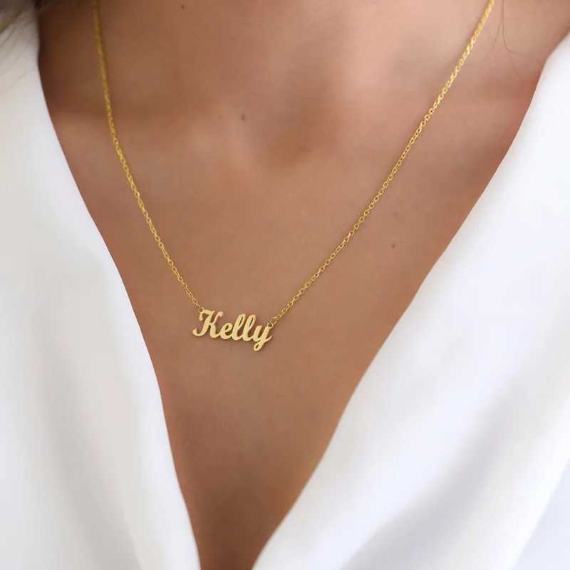 Customized 925 Sterling Silver Name Necklace For Women Personalized Custom Nameplate Jewelry Birthday Gift W250620