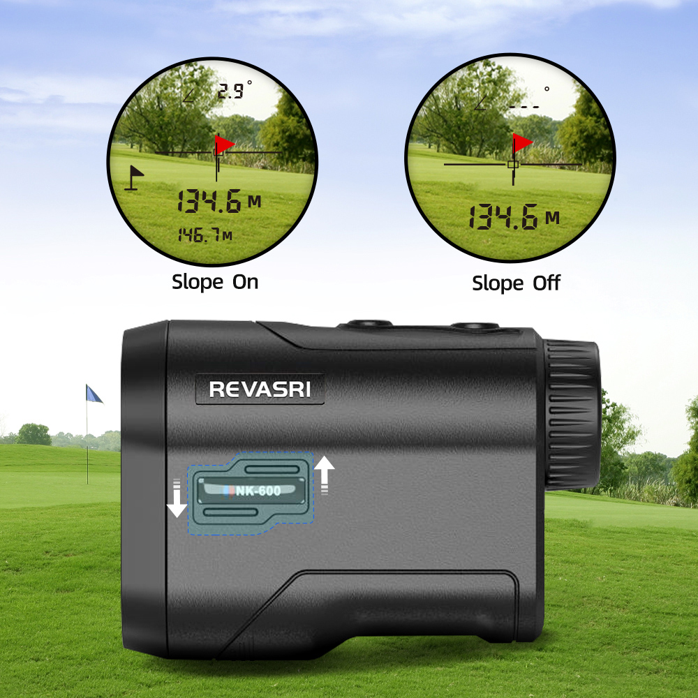 REVASRI Golf Rangefinder Rechargeable Distance Meter with Slope Switch and Flag Lock Vibration for Golfing or Hunting Promotion