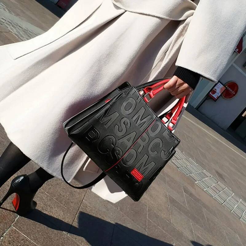 DHGM PU Leather Casual Crossbody Bags for Women Ladies Designer Tote Handbag Female Large Capacity Travel Shoulder Bag Sac