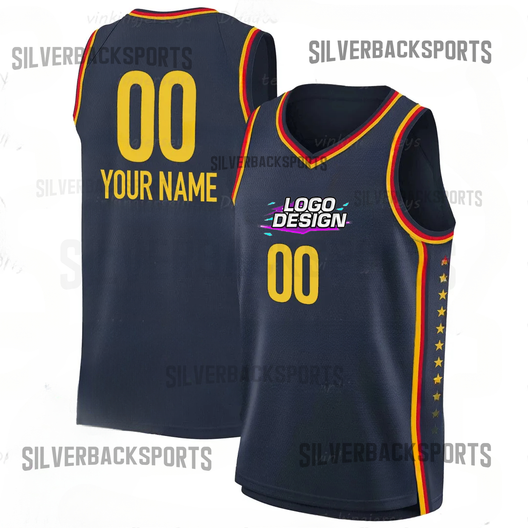 Men's 22 Basketball Clark Jersey - Yellow Embroidery - Perfect for Festivals, Parties, and Outdoor Sports Jersey