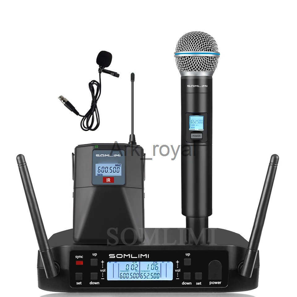 SOMLIMI GLD58 Microphone Wireless Professional UHF System Handheld Mic For Stage Speech Wedding Show Band Home Party Church J250620