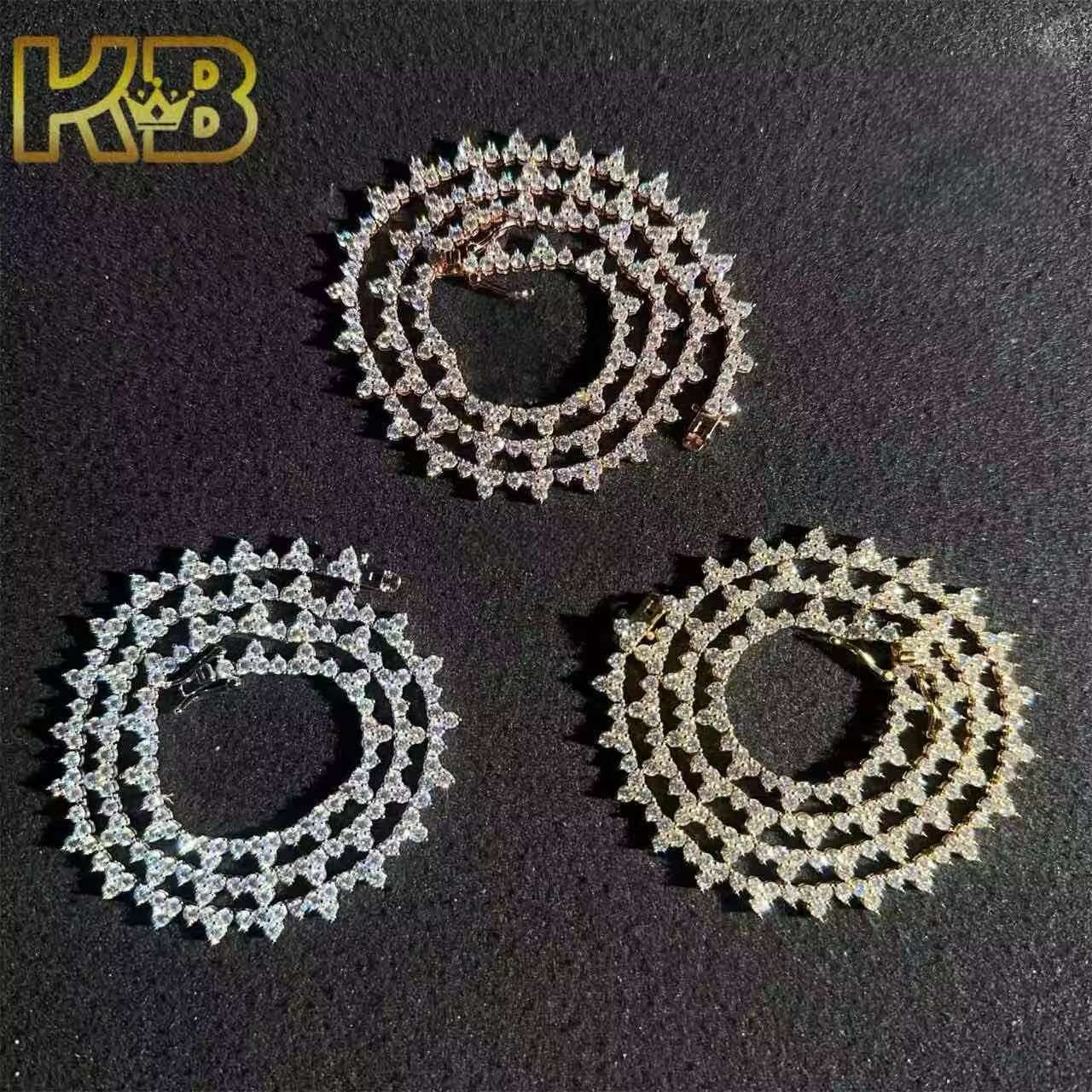 Hip Hop 925 Sterling Silver Trends Diamond Fashion Iced Out Hiphop Necklace Tennis Chain Vvs Moissanite