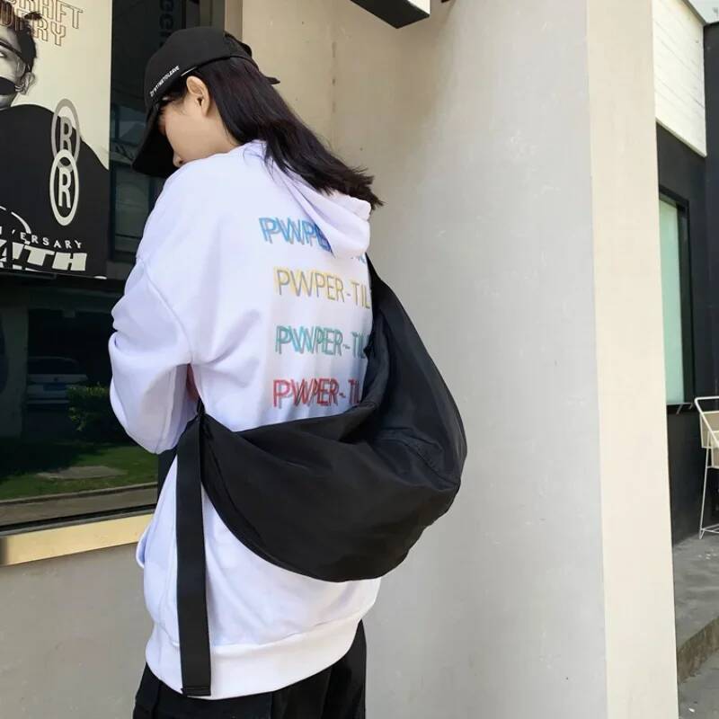 DHGM Workwear Bags for Women Messenger Female Dumpling Black College Student Large Capacity Shoulder Bag Bolsa Feminina