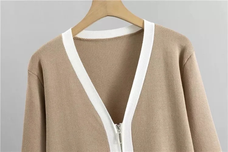 Three Piece Sets Women Pant Set Knitted V Neck Sleeveless Vest Zipper Matching Sets Casual Coats Wide Leg Long Pants Loose 250619