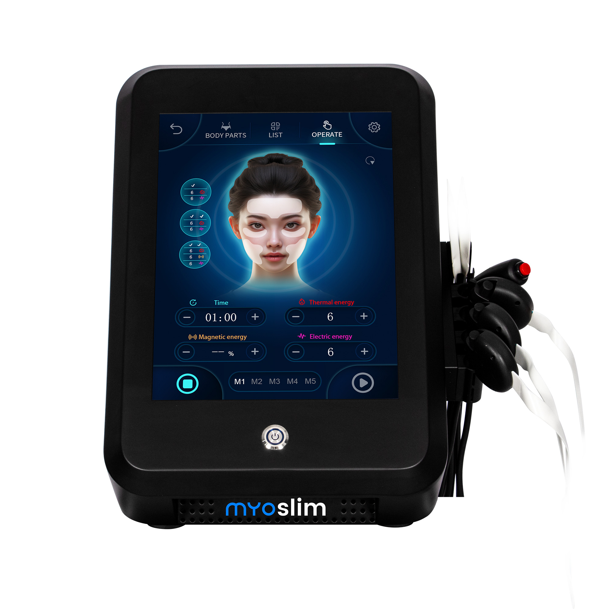 Latest Strong Pulsed Magnetic MYOSLIM And Face RF Heat Energy Output Face Vline Face Lift Wrinkle Removal Machine